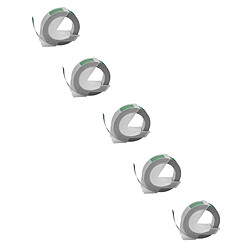 vhbw 5x cassette cartouche ruban de marquage 3D 9mm blanc sur vert pour imprimante d'étiquette Dymo 1805, 1855, Jet, Junior, Mini, Omega 