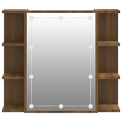 Helloshop26 Armoire à miroir avec led chêne 70 x 16,5 x 60 cm marron 02_0006666