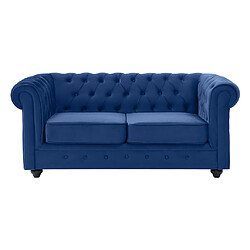 Vente-Unique Canapé 2 places CHESTERFIELD - Velours bleu roi