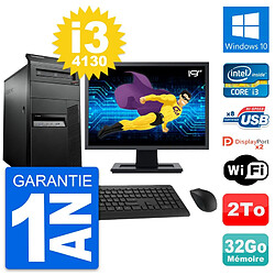 PC Tour Lenovo M93p Ecran 19" Intel i3-4130 RAM 32Go Disque 2To Windows 10 Wifi · Occasion 