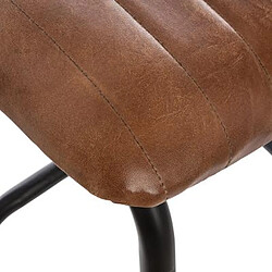 Avis Pegane Tabouret de bar en cuir coloris marron - Dim : L.42 x l.40 x H.75 cm