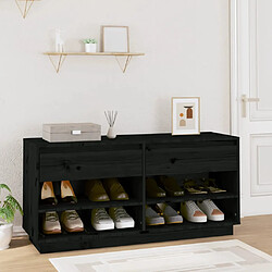 vidaXL Armoire à chaussures Noir 110x34x52 cm Bois de pin massif