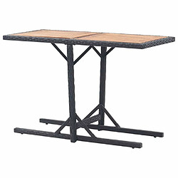 Acheter Maison Chic Table de jardin | Table d'extérieur Noir Bois d'acacia solide et résine tressée -GKD97571