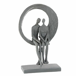 Paris Prix Statuette Déco Couple dans Cercle 30cm Gris 