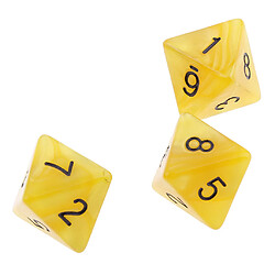 10pcs Dés 8 Faces D8 Dés Polyédriques Pour Les Jeux De Table De Fête Jaune