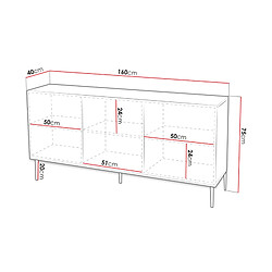 Acheter Bestmobilier Ambre - buffet bas - 160 cm - style contemporain