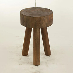 Mes Tabouret rond 30x30x45 cm en bois recyclé marron 