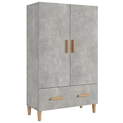 vidaXL Buffet haut Gris béton 70x31x115 cm Bois d'ingénierie