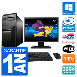 PC Tour Lenovo M93p Ecran 19" Intel G3220 RAM 32Go Disque 1To Windows 10 Wifi - Occasion