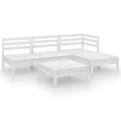 Maison Chic Ensemble de salle à manger de jardin 5 pcs,Table et chaises d'extérieur Bois de pin massif Blanc -GKD125223