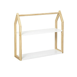 Pegane Etagère pour enfant en bois coloris blanc / naturel - Longueur 56 x Profondeur 15 x Hauteur 50 cm 