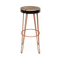 Mes Tabouret de bar 44x44x74 cm marron et cuivré