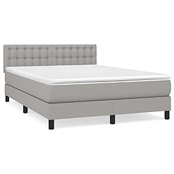 vidaXL Sommier à lattes de lit avec matelas Gris clair 140x200cm Tissu