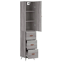 Acheter Maison Chic Buffet,Meuble de Rangement,commode pour salon,Cuisine Sonoma gris 34,5x34x180 cm Bois d'ingénierie -MN66597