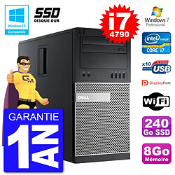 PC Tour DELL 9020 Intel Core I7-4790 RAM 8Go SSD 240Go Graveur DVD Wifi W7 · Occasion 