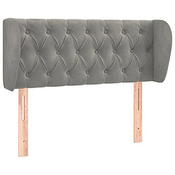 Maison Chic Tête de lit scandinave avec oreilles,meuble de chambre Gris clair 103x23x78/88 cm Velours -MN23797