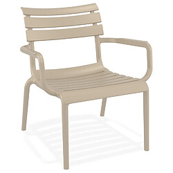 Alterego Chaise de jardin avec accoudoirs 'AROMA' taupe en matière plastique AROMA