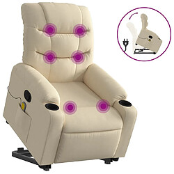 Maison Chic Fauteuil Relax pour salon, Fauteuil inclinable de massage Crème Tissu -GKD18944