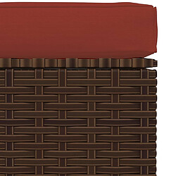 Avis vidaXL Repose-pied de jardin et coussin Marron 70x70x30 cm Poly rotin