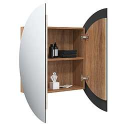 Acheter vidaXL Armoire de salle de bain miroir rond et LED Chêne 54x54x17,5 cm