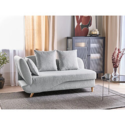 Beliani Chaise longue côté gauche en tissu gris clair MERI II