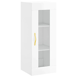 Acheter vidaXL Buffet haut Blanc brillant 34,5x34x180 cm Bois d'ingénierie