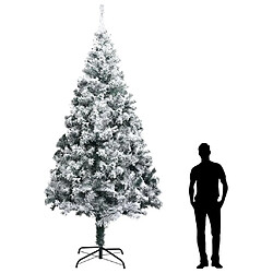 vidaXL Sapin de Noël artificiel avec neige floquée Vert 400 cm PVC pas cher