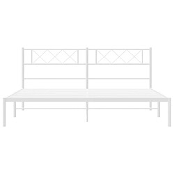 Maison Chic Lit adulte - Cadre de lit métal avec tête de lit,Structure du lit Contemporain pour chambre blanc 183x213 cm -MN40231 pas cher