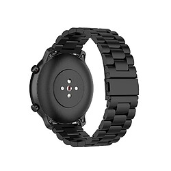 Avis Wewoo Bracelet pour montre connectée Applicable à la génération Ticwatch / Moto360 Deuxième 460 / Samsung GearS3 / Huawei GT Universal 22 mm en acier inoxydable papillon boucle Trois perles noir