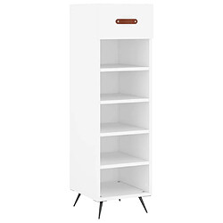 Maison Chic Armoire à Chaussures,Meuble de Rangement à Chaussures blanc 30x35x105 cm bois d'ingénierie -MN89745