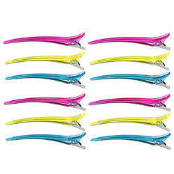 Lot De 12 Pièces En Métal En Plastique Salon Cheveux Clips Coiffure Section Clamps Section Poignées Outils Styling Accessoires