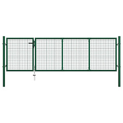 vidaXL Portillon Acier 350x100 cm Vert