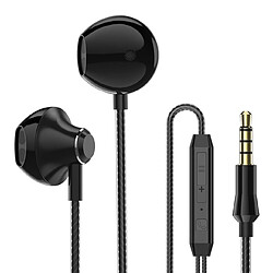 Wewoo Ecouteurs Stéréo Basse Eardphones avec micro mains libres Gaming pour téléphones mobiles Samsung Xiaomi (Noir) 