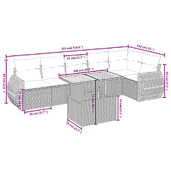 Avis vidaXL Salon de jardin avec coussins 7 pcs beige résine tressée