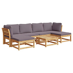 vidaXL Salon de jardin avec coussins 7 pcs bois massif d'acacia