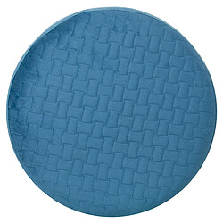 Pouf Alexandra House Living Bleu Doré Velours Bois 8 x 35 x 55 cm