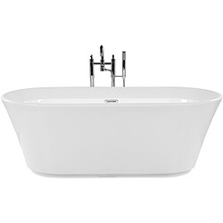 Beliani Baignoire îlot blanche 170 x 80 cm OVALLE 