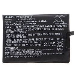 vhbw batterie remplace Wiko TLP17G18, 455471 pour smartphone (2900mAh, 3,8V, Li-Polymère)