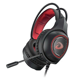 Chrono Casque de jeu PS5 avec son surround 7.1 - Casque Xbox One avec microphone antibruit et lumière LED - Compatible avec PC, PS4, manette Xbox One -rouge