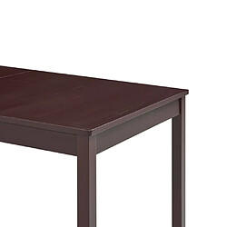 Avis vidaXL Table à manger Marron foncé 140x70x73 cm Bois de pin