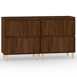 Maison Chic Ensemble de 2 Buffets,commode,console pour rangement chêne marron 60x35x70 cm bois d'ingénierie -MN35591