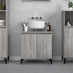 vidaXL Meuble d'évier sonoma gris 58x33x60 cm bois d'ingénierie