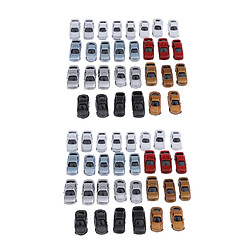 60pcs HO Échelle 1: 100 Modèle de Voiture Peinte Bâtiment Train Mise en Page Échelle Parking Paysage voiture miniatur enfant lot police cars 1/32 1/43