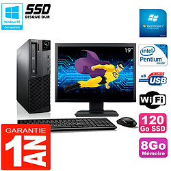 PC Lenovo M92p SFF Ecran 19" Intel G630 8Go Disque 120Go SSD Wifi W7 · Occasion 