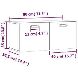 vidaXL Armoire murale gris béton 80x36,5x35 cm bois d'ingénierie pas cher