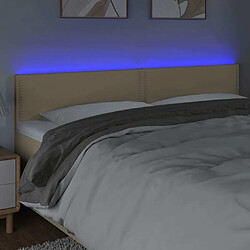 Avis Maison Chic Tête de lit moderne à LED lumineuse pour chambre - Décoration de lit Crème 180x5x78/88 cm Tissu -MN25755