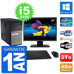 PC Tour Dell 7010 Ecran 27" Intel i5-2400 RAM 4Go Disque 2To Windows 10 Wifi · Occasion 