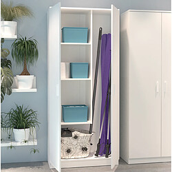 Pegane Armoire / meuble de rangement coloris blanc - Hauteur 180 x Longueur 80 x Profondeur 35 cm pas cher