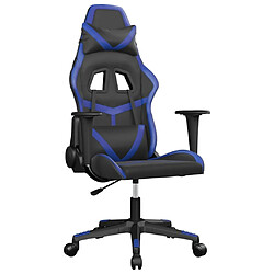 Maison Chic Chaise de jeu, Chaise gaming de massage, Fauteuil gamer d'ordinateur,Chaise de Bureau Noir et bleu Similicuir -GKD46177