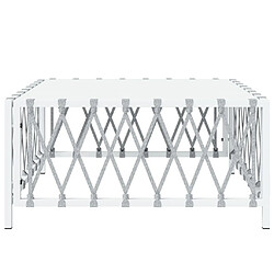 Avis Maison Chic Table de jardin | Table d'extérieur blanc 70x70x34 cm tissu tissé -GKD28519